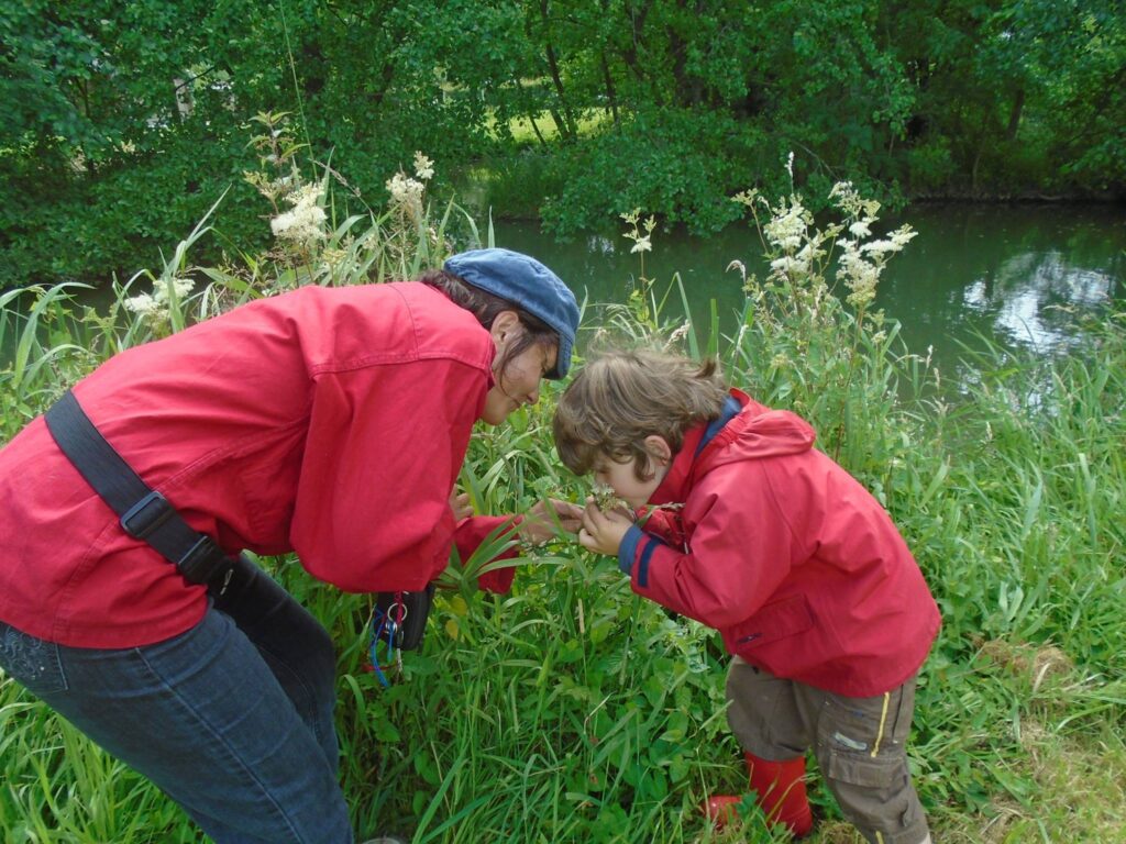 Lara and her son in Normandy Lara de Vallès and her son Oninao observing wildlife and trees at Pâtures d’Argentan, a protected biodiversity site in Normandy, France.